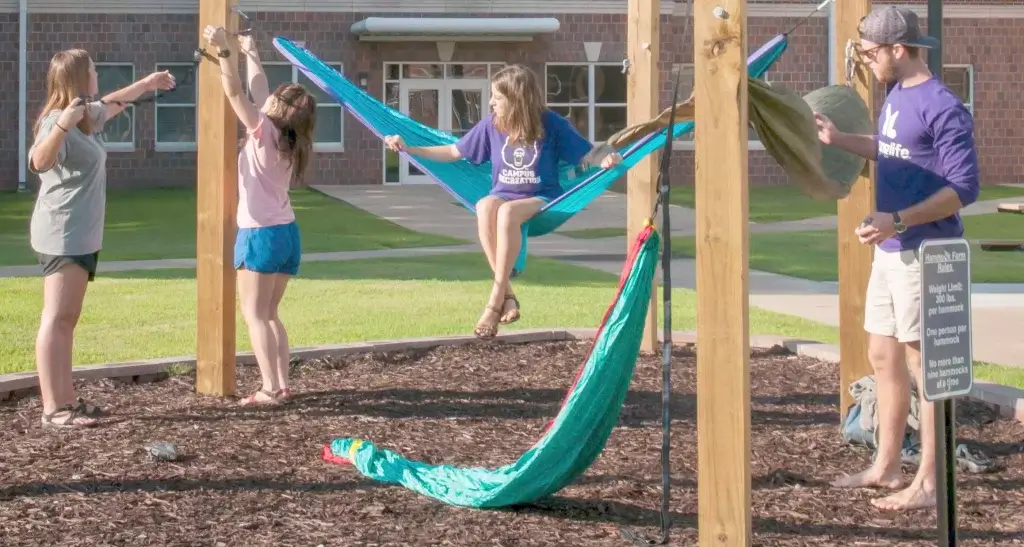 Hammock Hang from a Playground